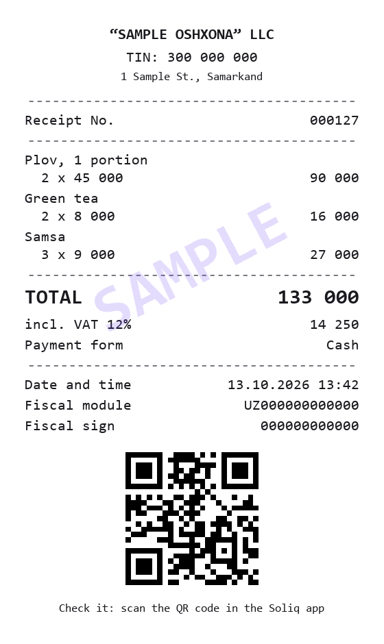 What a fiscal receipt contains